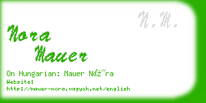 nora mauer business card